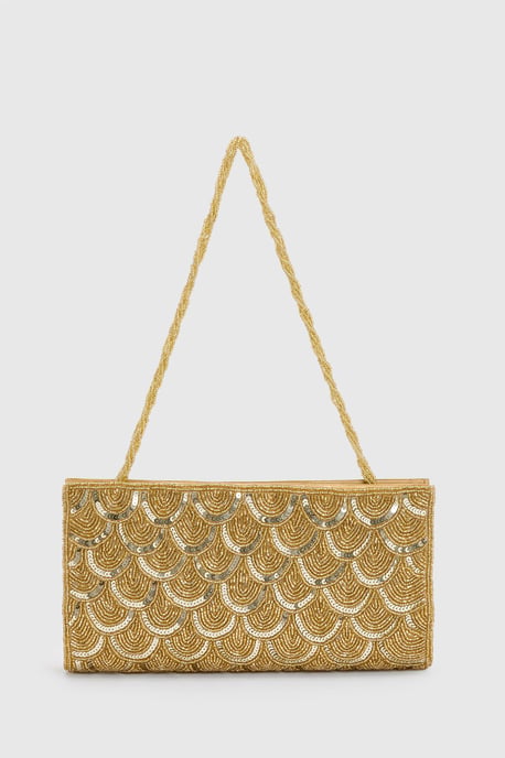 Luna Large Beaded Clutch Bag With Beaded Shoulder Strap - Image 2