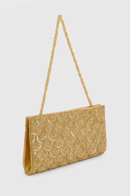 Luna Large Beaded Clutch Bag With Beaded Shoulder Strap - Image 3