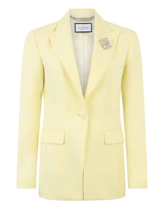 Wool Fitted Single-Breasted Blazer - Image 1