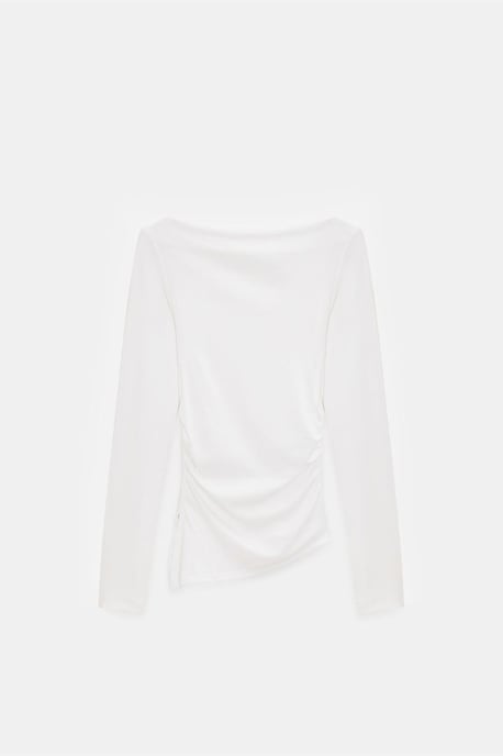Slim-fit båturringad blus med lång ärm - Image 4
