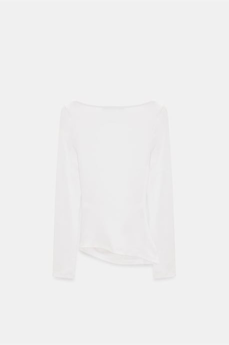 Slim-fit båturringad blus med lång ärm - Image 5