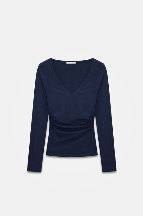 Slim Fit V-hals Gebreide Blouse - Image 5