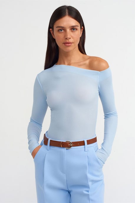 Slim Fit Asymmetrisk Utskärning Blus - Image 2