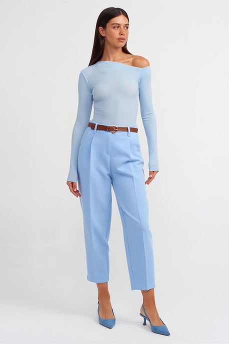 Slim Fit Asymmetrisk Utskärning Blus - Image 4