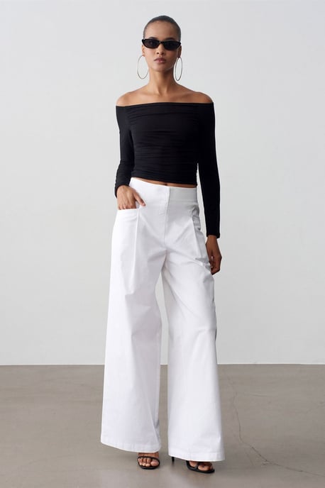 Off-Shoulder Slim Fit Gebreide Blouse - Image 5