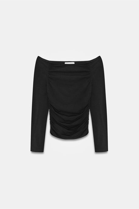 Off-Shoulder Slim Fit Gebreide Blouse - Image 6