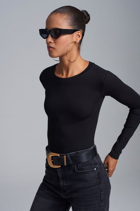 Slim Fit Ronde Hals Jersey Body - Image 1