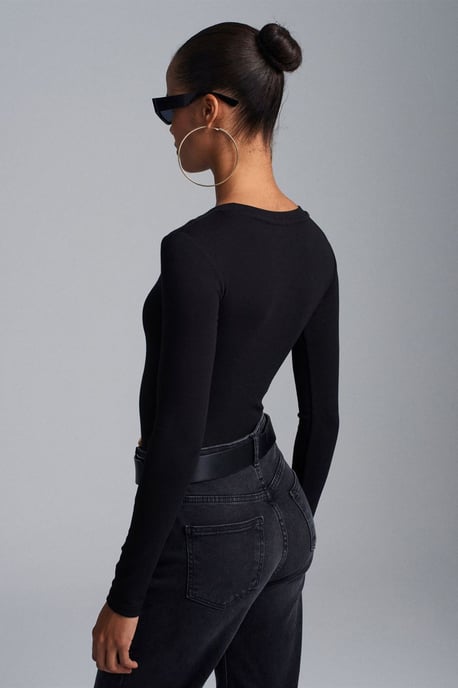 Slim Fit Ronde Hals Jersey Body - Image 2