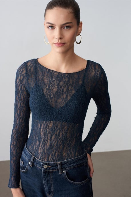 Slim Fit Kant Boot Hals Blouse - Image 4