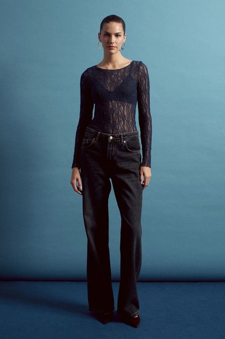 Slim Fit Kant Boot Hals Blouse - Image 5