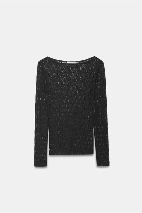 Slim Fit Kanten Bootsvorm Blouse - Image 5