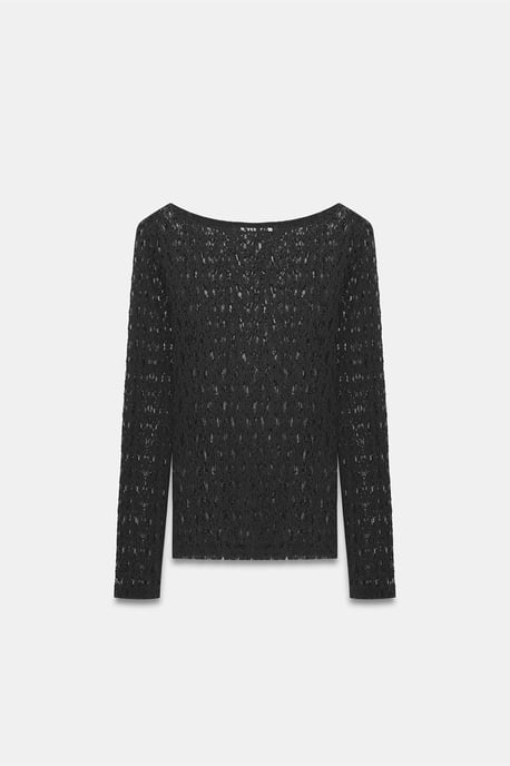 Slim Fit Kanten Bootsvorm Blouse - Image 6