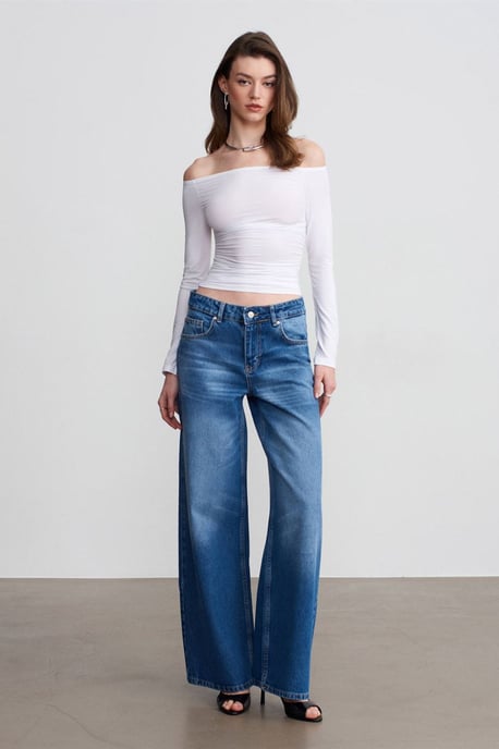 Off-Shoulder Slim Fit Gebreide Blouse - Image 4