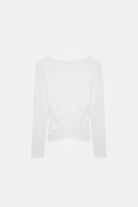 Slim Fit V-ringad Jersey Blus - Image 5