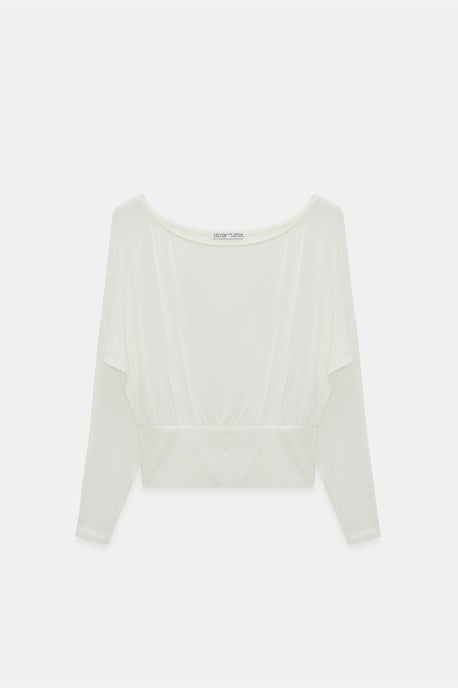 Kvinnors Avslappnad Båtringad Blus med Lång Ärmar - Image 6