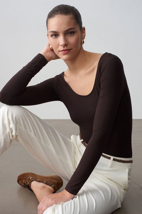 Slim Fit Modal Jersey Bodysuit - Image 3