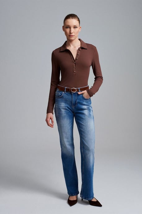 Kvinnors Slim-fit Polo Blus - Image 4
