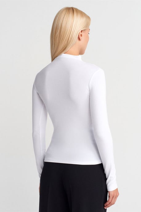 Slim Fit Lange Mouwen Halve Turtleneck Top - Image 2