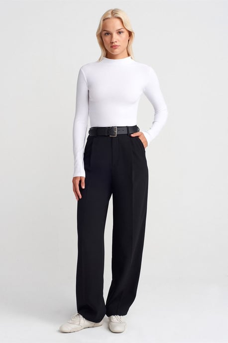 Slim Fit Lange Mouwen Halve Turtleneck Top - Image 4