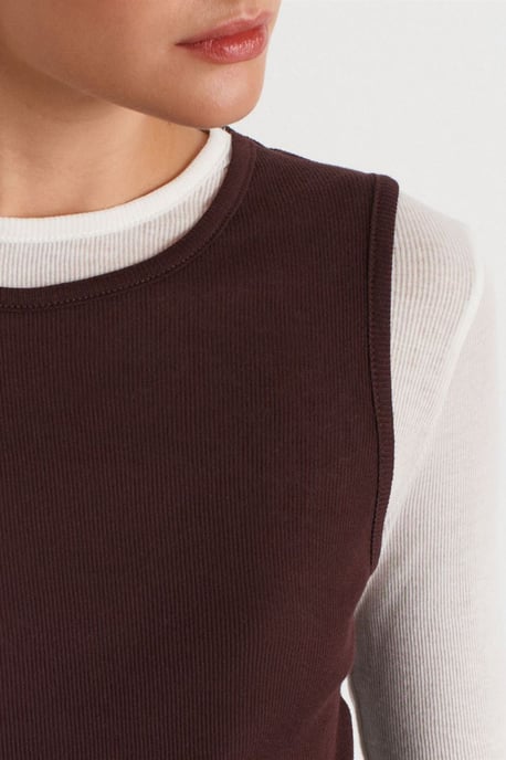Aangesloten Katoenen Crew Neck Lange Mouw Blouse - Image 4
