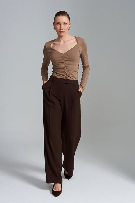 Slim Fit V-Neck Jersey Blouse - Image 4