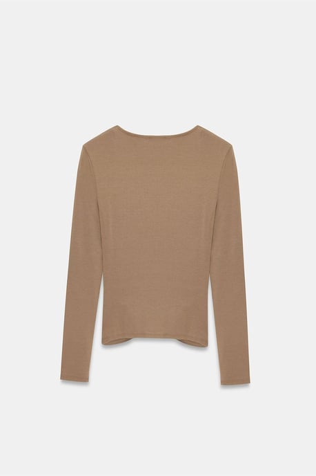 Slim Fit V-Neck Jersey Blouse - Image 6