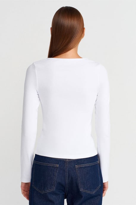 Slim Fit Bomullsmix Dragkedja Blus - Image 2