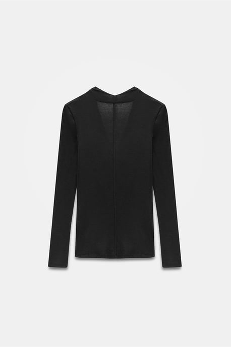 Slim-fit wol coltrui blouse - Image 5