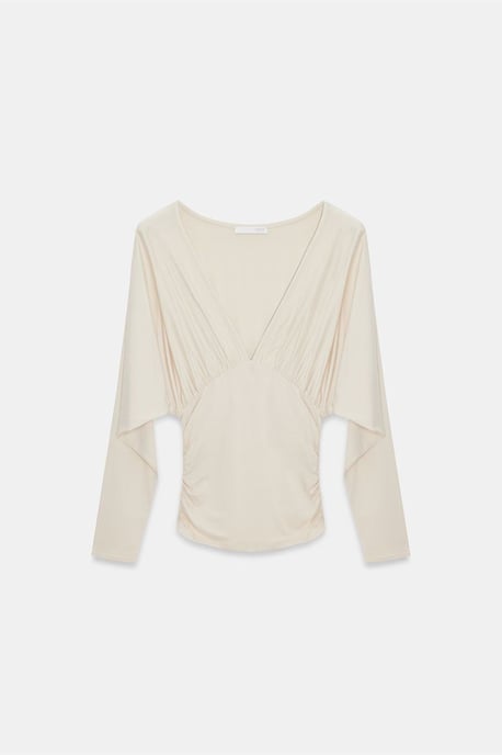 Slim Fit V-ringad Wrappy Blus - Image 5