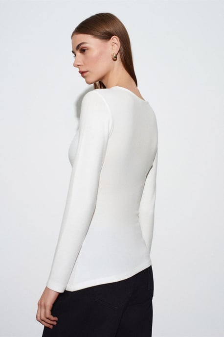 Slim Fit Langarm Jersey Blouse - Image 3