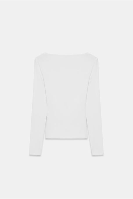 Slim Fit V-Hals Breimode Blouse - Image 6