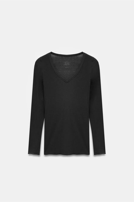 Slim Fit V-hals Lange Mouw Top - Image 5