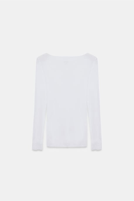 Slim Fit V-Hals Kant Blouse - Image 6