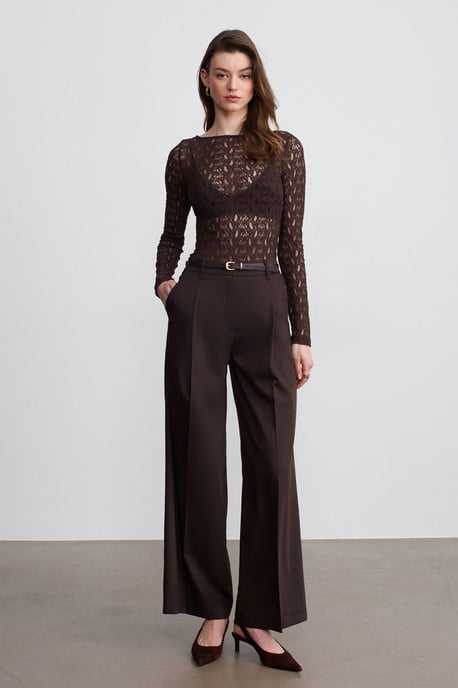 Slim Fit Kanten Bootsvorm Blouse - Image 4