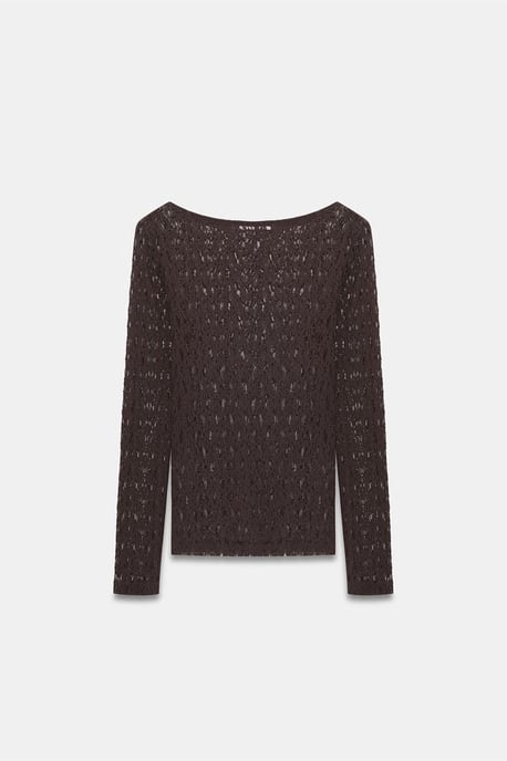 Slim Fit Kanten Bootsvorm Blouse - Image 6