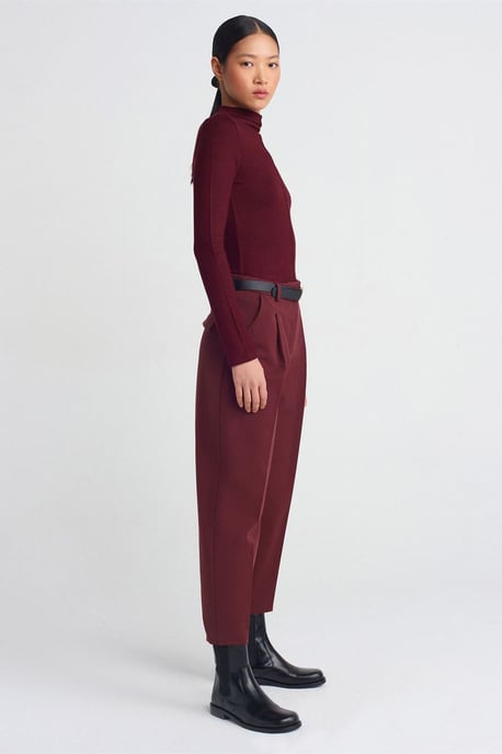 Ribbad polokrage blus med lång ärm - Image 3