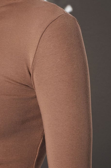 Slim Fit Lange Mouwen Halve Turtleneck Top - Image 4