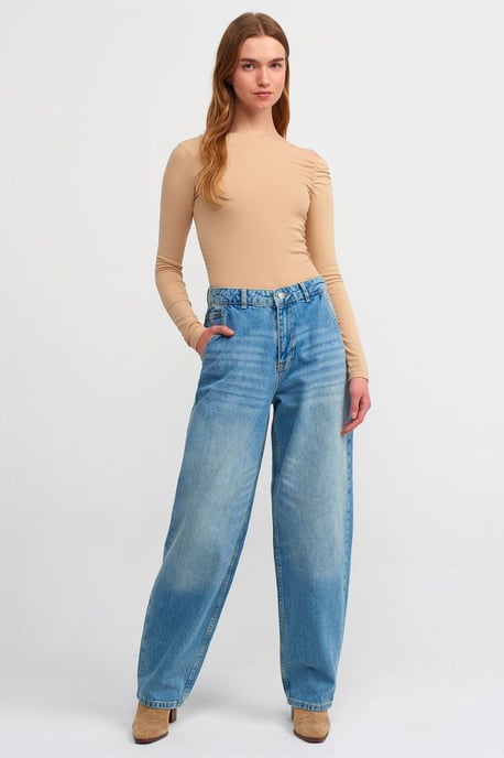 Slim Fit Asymmetrisk Krage Blus - Image 3