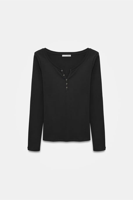 Slim Fit Bomull Långärmad Knapp Blus - Image 5