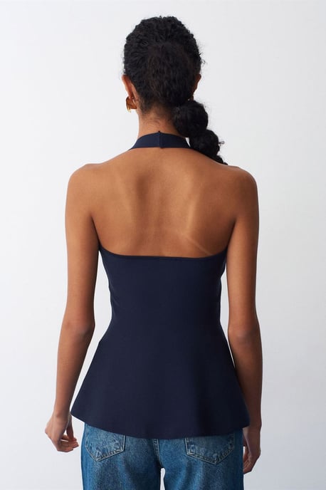 Naadloze Halter Peplum Blouse - Image 3