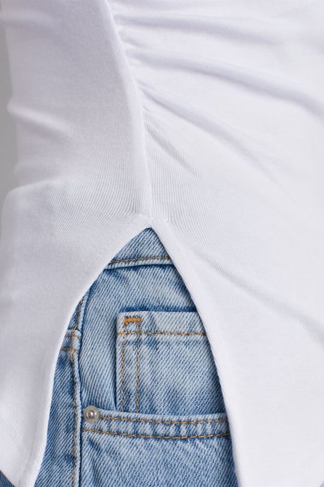 Slim-fit båturringad blus med lång ärm - Image 4