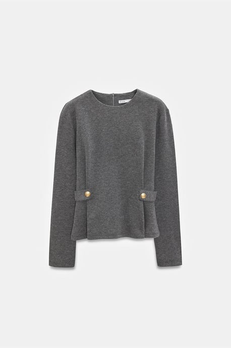 Fitted Ribbad Rundhalsblus - Image 6