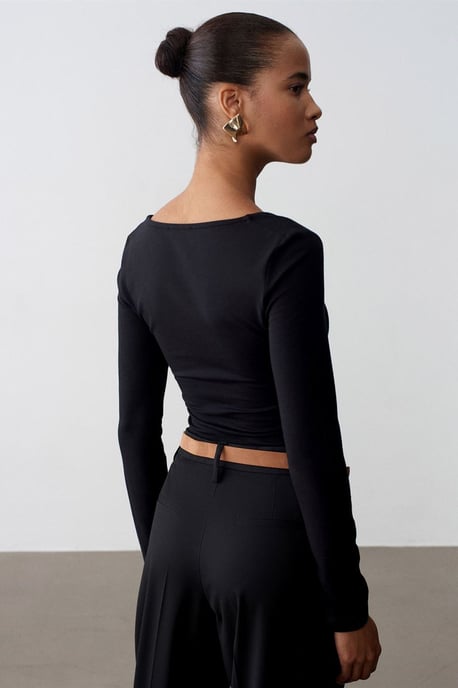 Slim Fit V-Hals Breifblouse - Image 2