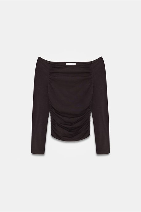 Off-Shoulder Slim Fit Gebreide Blouse - Image 5