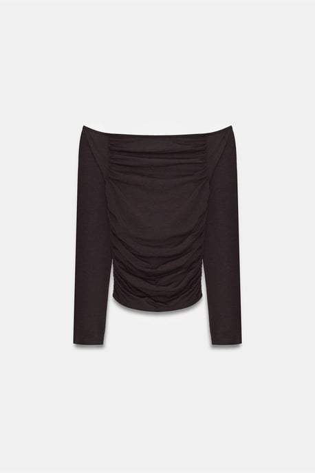 Off-Shoulder Slim Fit Gebreide Blouse - Image 6