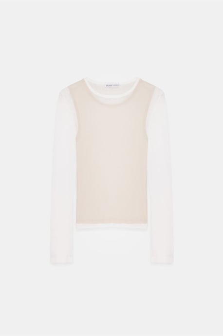 Aangesloten Katoenen Crewneck Langemouwen Blouse - Image 5