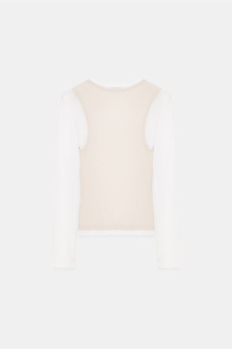 Aangesloten Katoenen Crewneck Langemouwen Blouse - Image 6