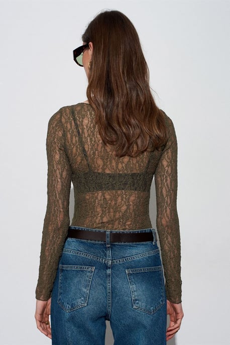 Slim Fit Kant Boot Hals Blouse - Image 2