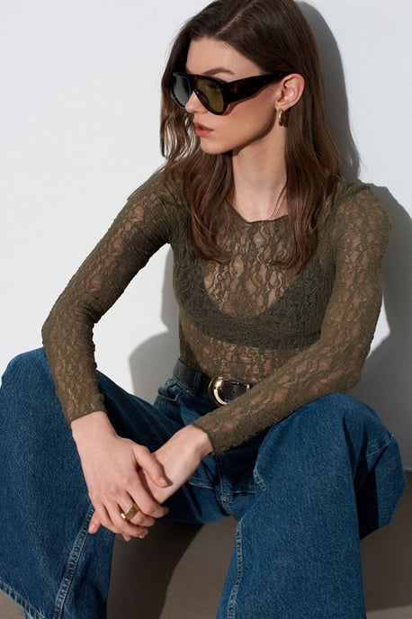 Slim Fit Kant Boot Hals Blouse - Image 3
