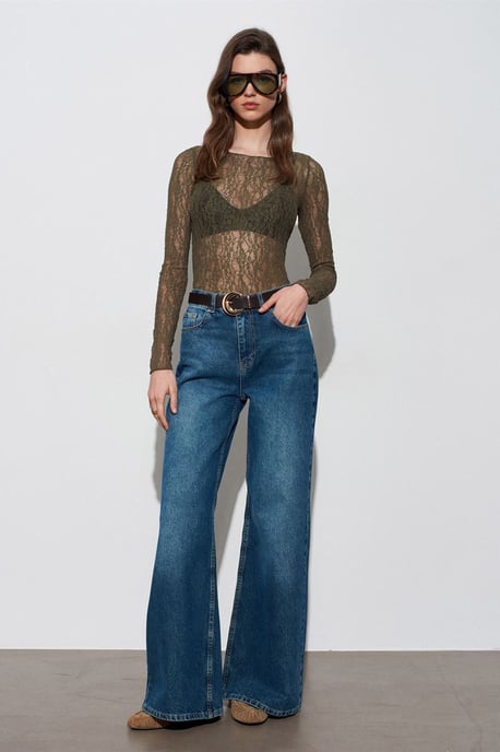 Slim Fit Kant Boot Hals Blouse - Image 4